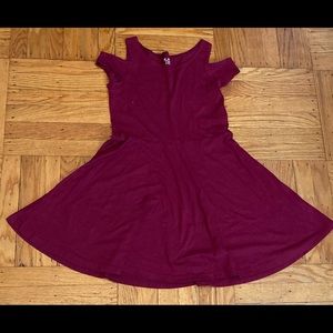Burgundy off the shoulder dress
